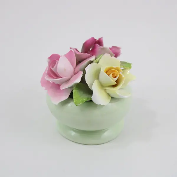 Thorley Bone China Bowl of Flowers Sculpture Staffordshire England