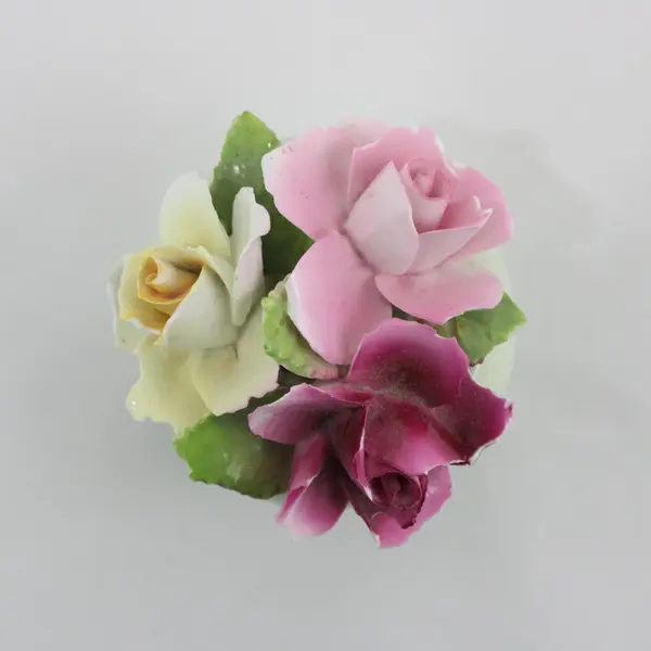 Thorley Bone China Bowl of Flowers Sculpture Staffordshire England