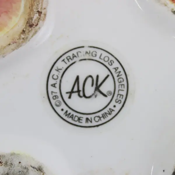 ACK 1997 Apple-Shaped Ceramic Candy/Nut Dish Matching Lid Red