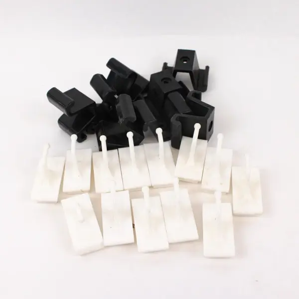 Lot of 21 White and Black Plastic Christmas Light Hooks