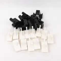 Lot of 21 White and Black Plastic Christmas Light Hooks