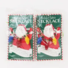 Lot of 2 Midwest Importers Christmas Holiday Lights Bulb Necklaces