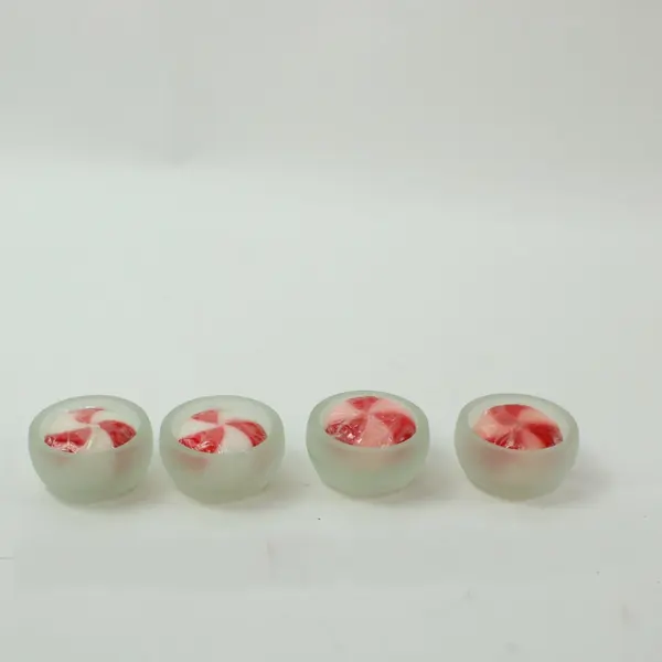 Dept. 56 2000 Peppermint Votive Candle Glass Holders Set of 4