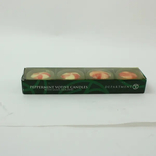 Dept. 56 2000 Peppermint Votive Candle Glass Holders Set of 4