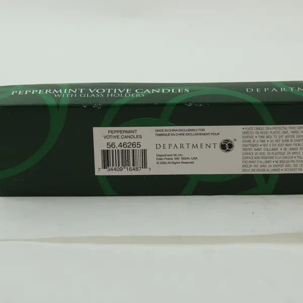 Dept. 56 2000 Peppermint Votive Candle Glass Holders Set of 4