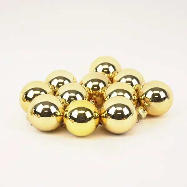 Lot of 23 Gold-Tone Christmas Ball Ornaments