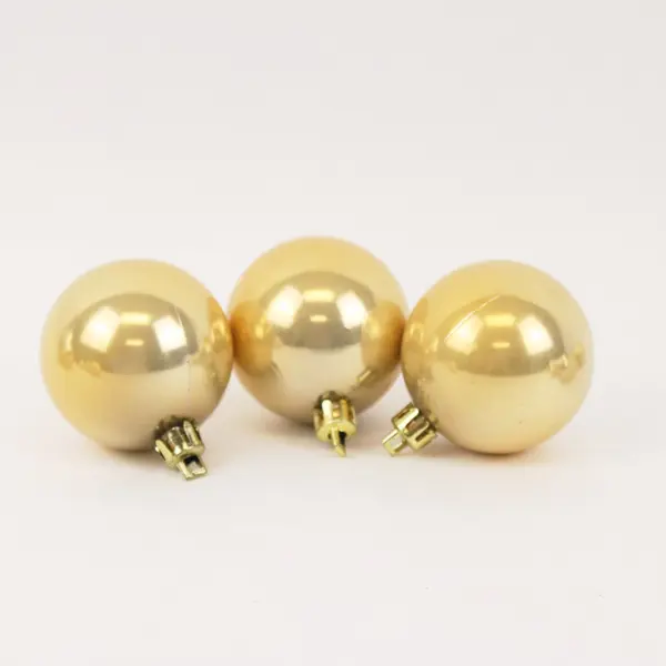 Lot of 23 Gold-Tone Christmas Ball Ornaments