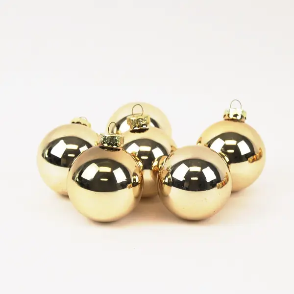 Lot of 23 Gold-Tone Christmas Ball Ornaments