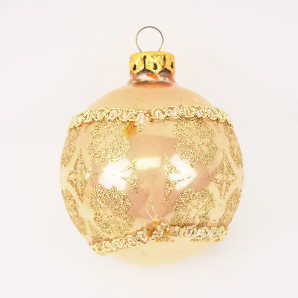 Lot of 14 Assorted Christmas Ornaments Gold Champagne Pink Ball Finial