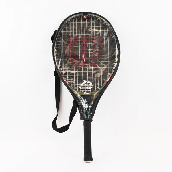 Wilson 25in Strung Tennis Racquet Metallic Green Gold Red Accents Case
