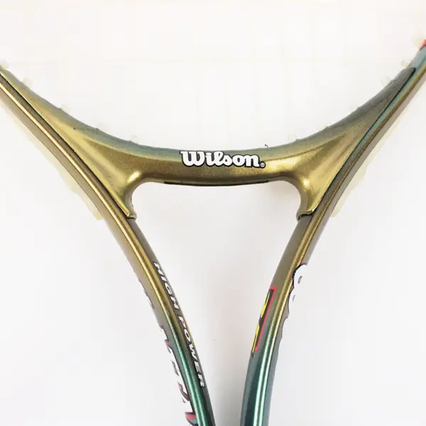 Wilson 25in Strung Tennis Racquet Metallic Green Gold Red Accents Case