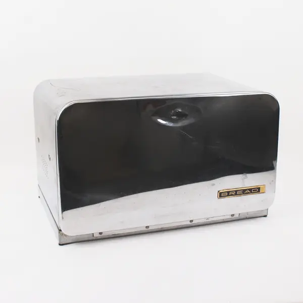 Beauty Box Retro Two-Tone Black Chrome Bread Box
