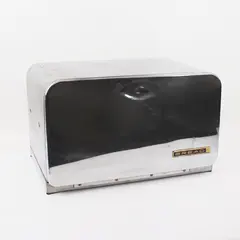 Beauty Box Retro Two-Tone Black Chrome Bread Box