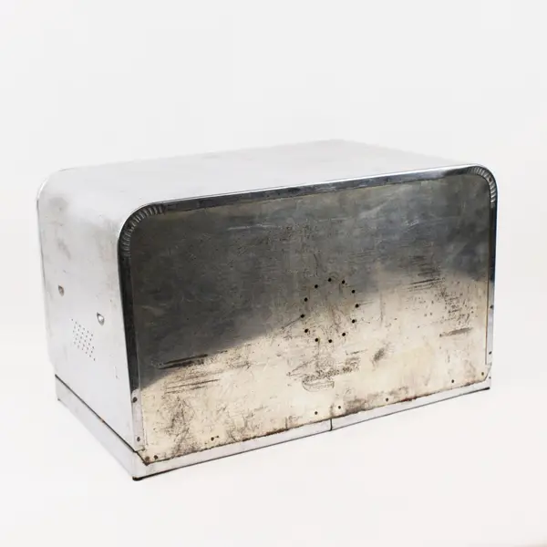 Beauty Box Retro Two-Tone Black Chrome Bread Box