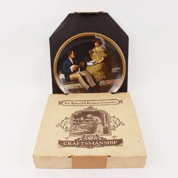 Knowles Norman Rockwell Pondering on the Porch Collector Plate 10.5"