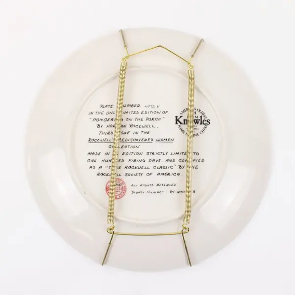 Knowles Norman Rockwell Pondering on the Porch Collector Plate 10.5"