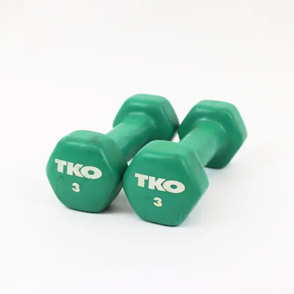 TKO 3 lb Green Hex Dumbbell Pair Hand Weights