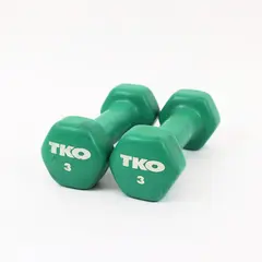 TKO 3 lb Green Hex Dumbbell Pair Hand Weights