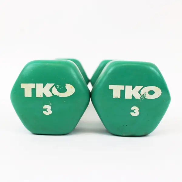 TKO 3 lb Green Hex Dumbbell Pair Hand Weights