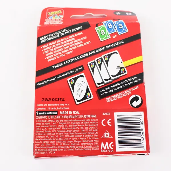 Mattel UNO Card Game Customizable Wild Cards Family Game 2-10 Players