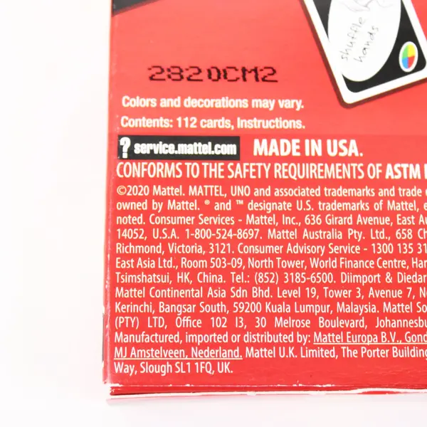 Mattel UNO Card Game Customizable Wild Cards Family Game 2-10 Players