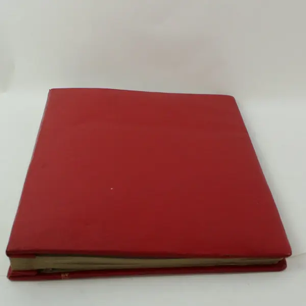 Red Leather Ledger Journal with Gold Accents Preowned