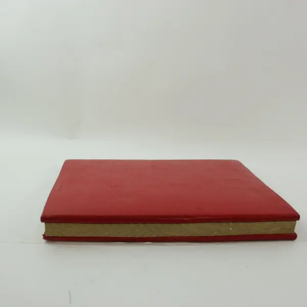 Red Leather Ledger Journal with Gold Accents Preowned