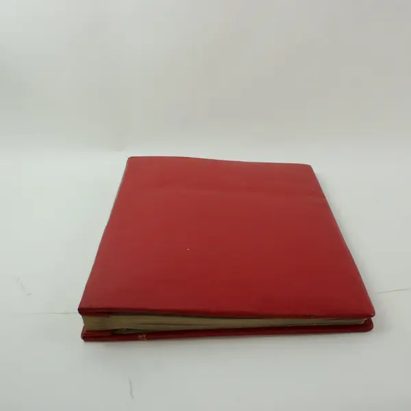 Red Leather Ledger Journal with Gold Accents Preowned