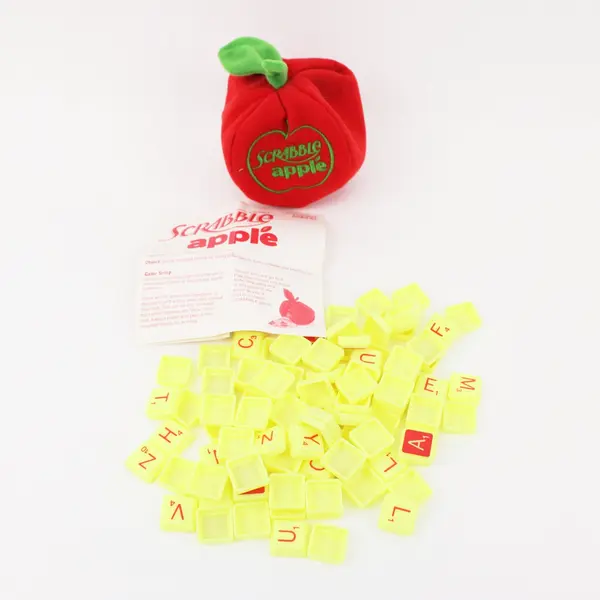 Scrabble Apple Game Parker Brothers Red Travel Game