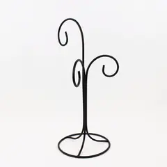 Wrought Iron Globe Ornament Display Stand Ornate Scrollwork 18 in