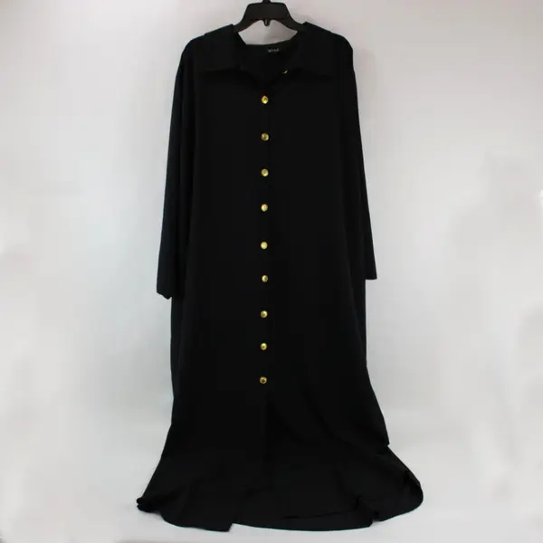 ILLord 718-DXMAXI Women's Black Dolman Button Maxi Dress 1X