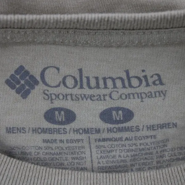 Columbia Bigfoot Fishing T-Shirt Men's Medium Beige Short Sleeve