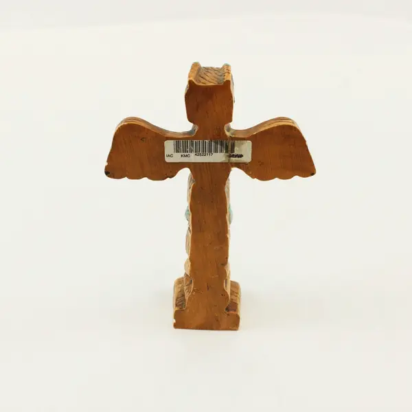 Alaska Totem Pole Figurine Reproduction 7 Inch Painted Bird Molded China