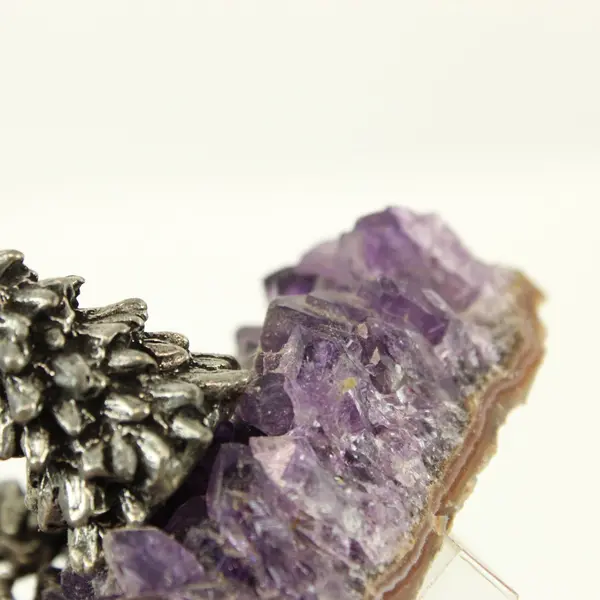 Pewter Alaska Woodland Forest Figurine on Amethyst Crystal Base