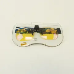 Foster Grant Flip-Ups Night Drivers Yellow Tint Sunglasses in Plastic Case 