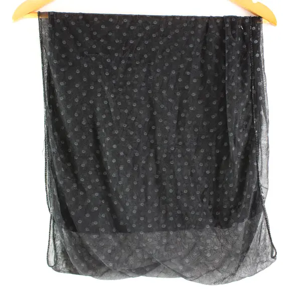 Black Polka Dot Textured Scarf 60 x 20 in