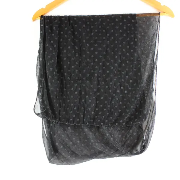 Black Polka Dot Textured Scarf 60 x 20 in