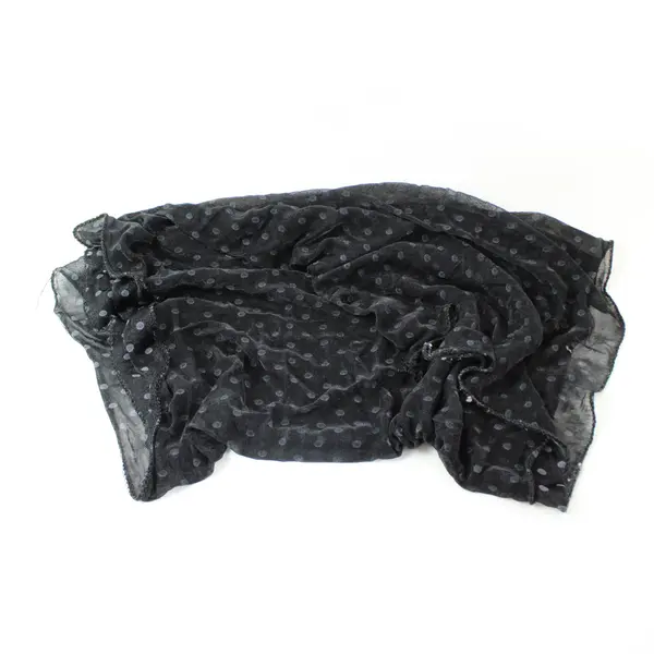 Black Polka Dot Textured Scarf 60 x 20 in