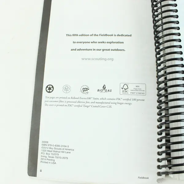 Boy Scouts of America Fieldbook Fifth Edition 2014 Spiral Bound