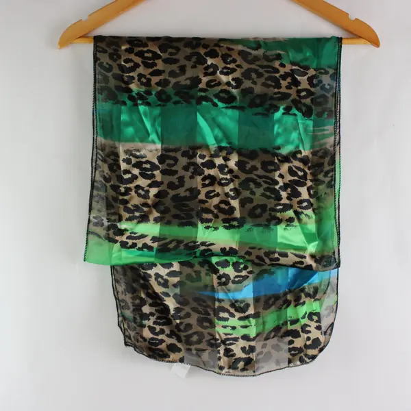 Multicolor Leopard Print Scarf Teal Green Brown Black Women's Accessory