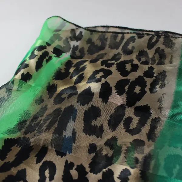 Multicolor Leopard Print Scarf Teal Green Brown Black Women's Accessory