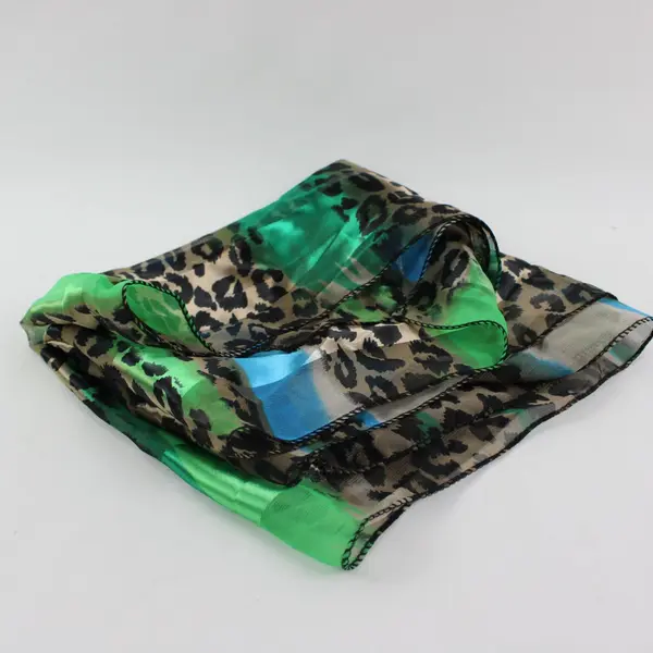 Multicolor Leopard Print Scarf Teal Green Brown Black Women's Accessory