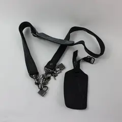 Sharper Image Radio Shoulder Strap w/ HARPER LIFE Leather Pouch Locks