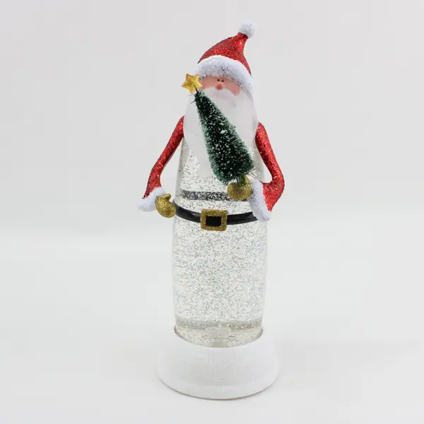 Lighted Santa Claus Swirling Glitter Snow Globe 12.5" Color Changing