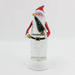 Lighted Santa Claus Swirling Glitter Snow Globe 12.5" Color Changing