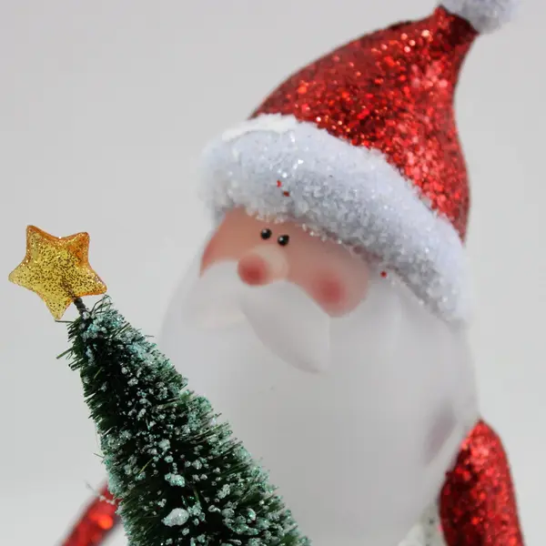 Lighted Santa Claus Swirling Glitter Snow Globe 12.5" Color Changing