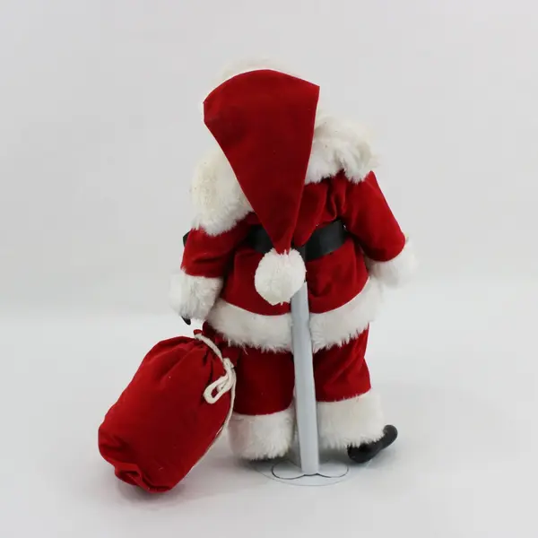 Vintage Anco Porcelain Cloth Santa Doll with Stand 