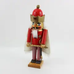 Santa's Workbench 15" King Nutcracker with Scepter Sword White Fur Cape