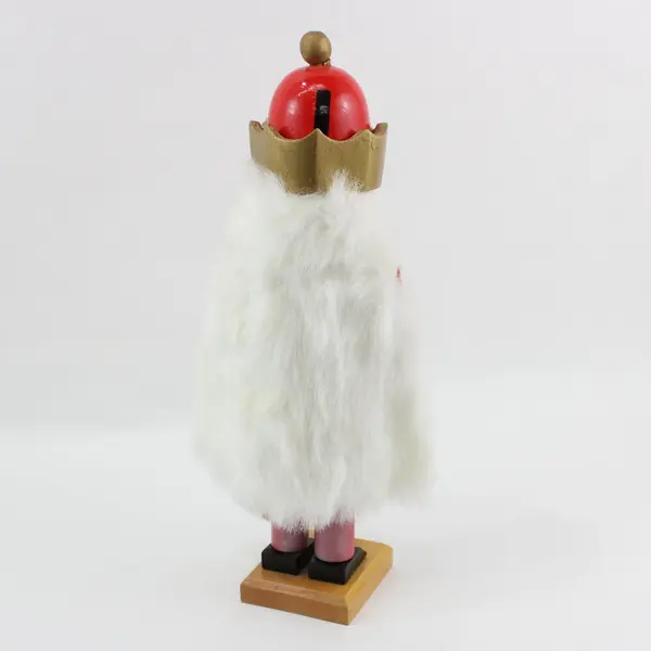 Santa's Workbench 15" King Nutcracker with Scepter Sword White Fur Cape