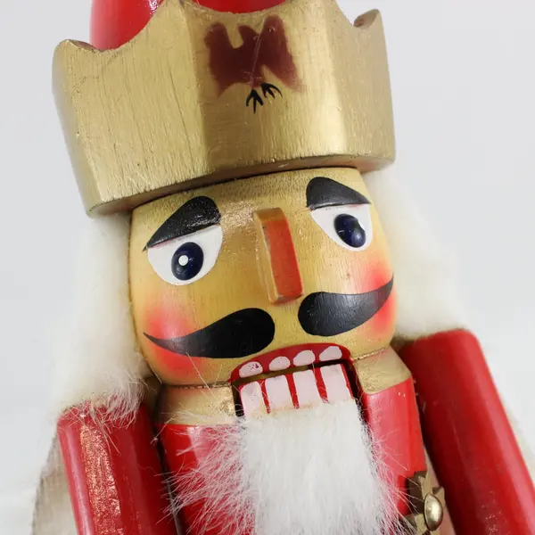 Santa's Workbench 15" King Nutcracker with Scepter Sword White Fur Cape